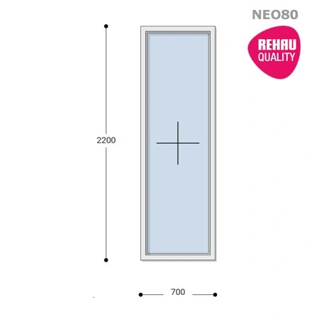 70x220 Műanyag ablak, Egyszárnyú, Fix, Neo80 Rehau