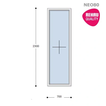70x230 Műanyag ablak, Egyszárnyú, Fix, Neo80 Rehau