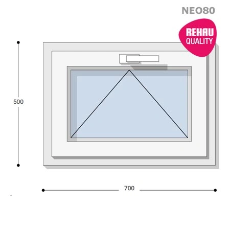 70x50 Műanyag ablak, Egyszárnyú, Bukó, Neo80 Rehau