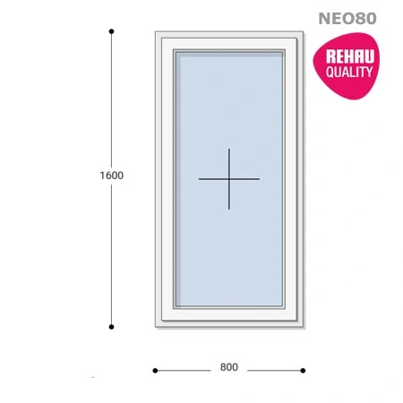 80x160 Műanyag ablak, Egyszárnyú, Fix Ablakszárnyban, Neo80 Rehau