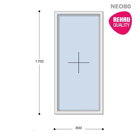 80x170 Műanyag ablak, Egyszárnyú, Fix, Neo80 Rehau