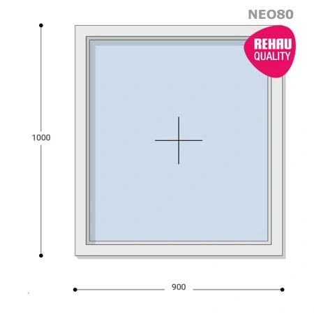 90x100 Műanyag ablak, Egyszárnyú, Fix, Neo80 Rehau