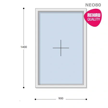 90x140 Műanyag ablak, Egyszárnyú, Fix, Neo80 Rehau